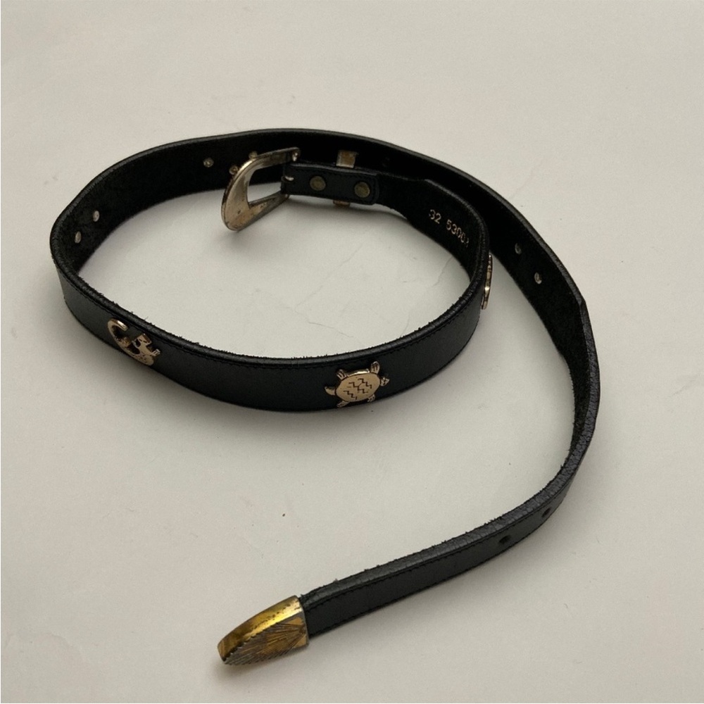 Silver Creek 30 Black Leather Belt concho animals  Western 90S